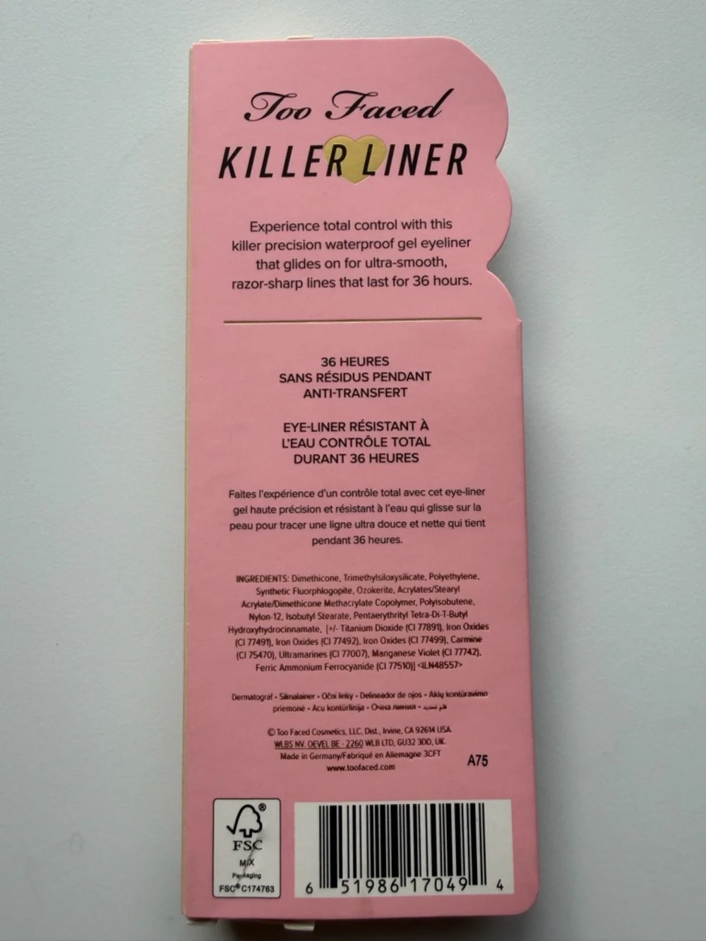 Too Faced Killer Liner Eyeliner in “Killer Cashmere”